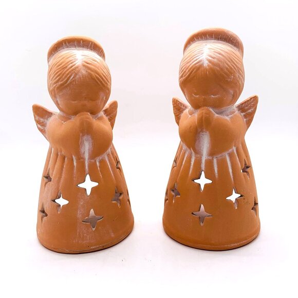 House of Lloyd Christmas Around The World Praying Angels Votives Set of 2 Vintag - Picture 1 of 8